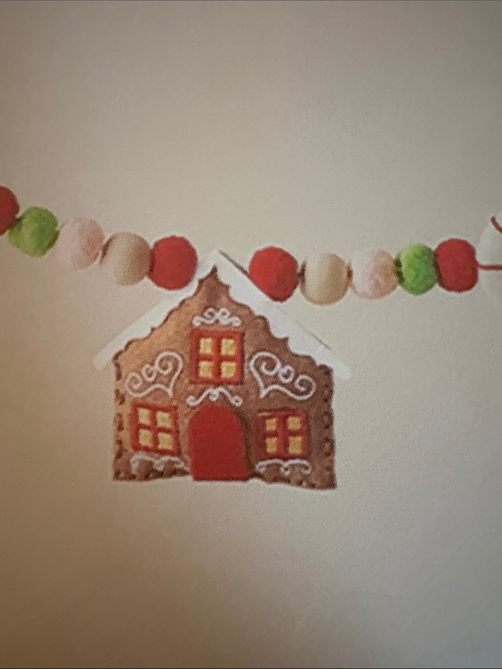 Christmas Craft Gingerbread House Garland Kit - box has imperfections
